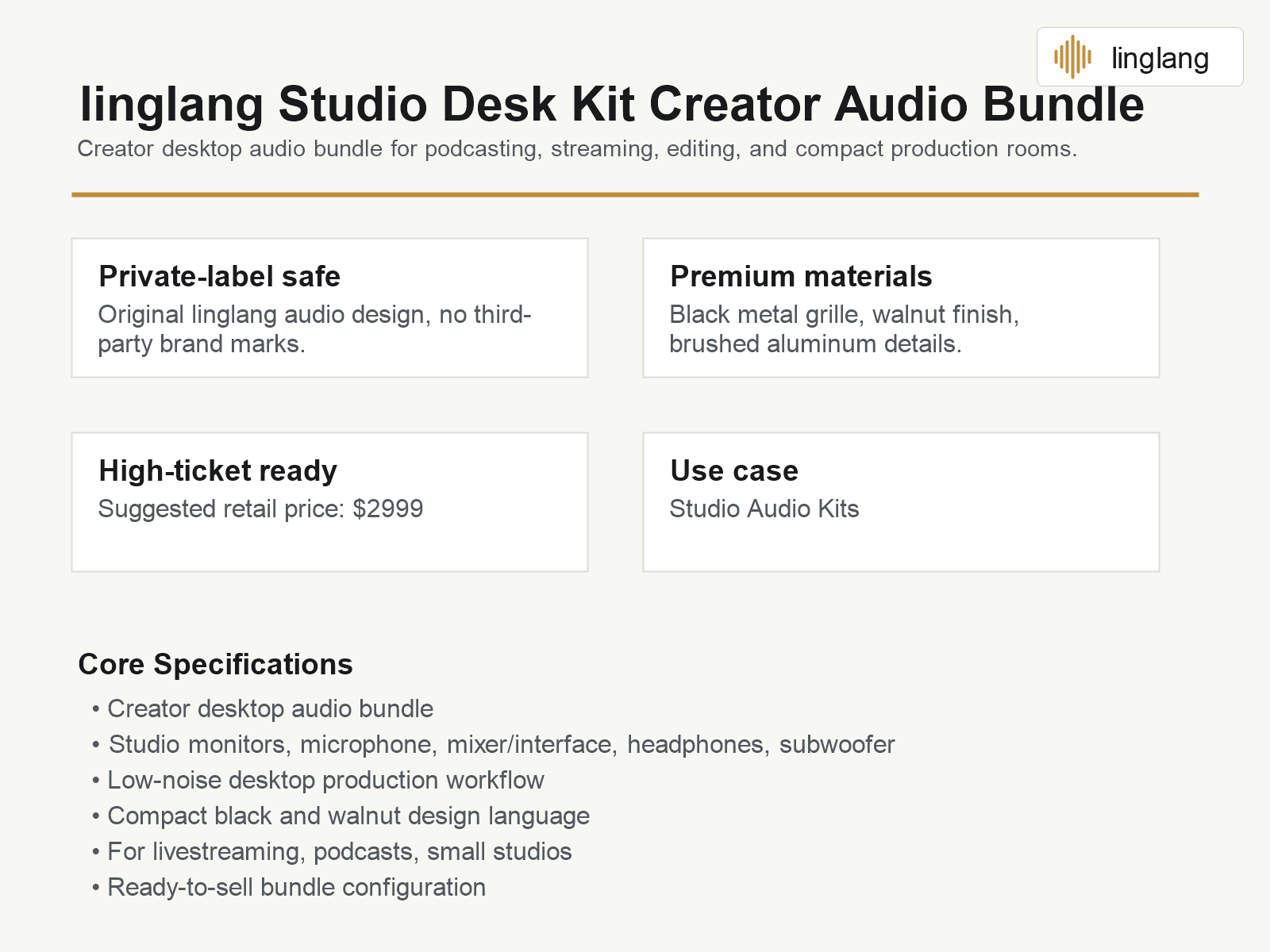 Linglang Studio Desk Kit Specifications