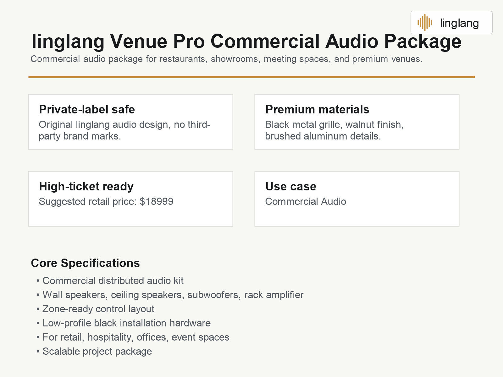 Linglang Venue Pro Specifications